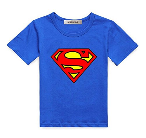 StylesILove Children Superman Inspired Boy Tee Shirt, Blue