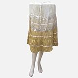 Handmade Soft Color Cotton Skirts With Adustable Doori, Inside Lining, Sequins And Strips (Free Shipping) Skrt0015r