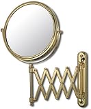 Extension Arm Wall Mirror - 5X Magnification - Polished Gold