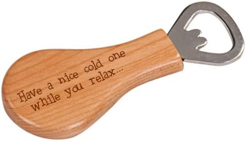 Personalized 4 x 1 1/4 Pear-shaped Bottle Opener - You choose design and wood finish