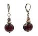 Earrings - E238 - Murano Style Glass - Round Disk ~ Purple Stripe