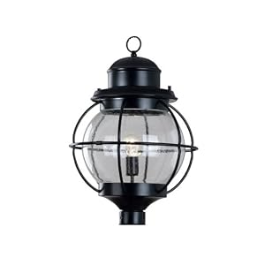 Kenroy Home 90967BL Hatteras 1-Light Post Lantern, Black by Kenroy Home