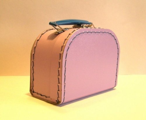 Koffer Pappe, rosa, pink, blauer