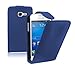 Membrane - Blue Leather Vertical Case for Samsung Galaxy Star Pro (GT-S7260 / S7262 Dual) - Flip Phone Cover