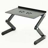 iCraze Stand For Laptop, Ipad, Books + Two Cooling fans USB Plug + Laptop Table Laidback Computer Desk Portable Bed Tray Book Stand Multifuctional (Black)