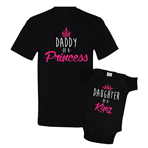 Daddy of a Princess and Daughter of a King Daddy Daughter Matching Set T-Shirt Bodysuit Clothing