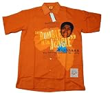 Platinum FUBU Muhammad Ali Button Down Short Sleeve Dress Shirt - Orange