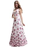 Ever Pretty Cross Back Empire Waist Chiffon Padded Printed Evening Dress 09607