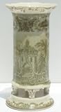 Green French Toile China Vase
