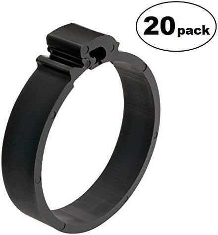 HCL Fasteners Ezyclik-P Nylon Hose Clamp, 0.72" / 18.5mm, Black, 20-pack