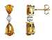 Citrine Gemstone and Diamond Earrings in 14K Yellow and White Gold