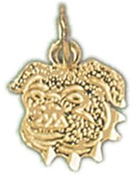Dazzlers Solid 14k Gold Bulldog Dog Head Charm Pendant Available in three colors from jewelsberry (weights: 0.6 grams only)