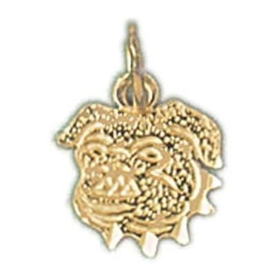 Cheap Girls Jewelry Dazzlers Solid 14k Gold Bulldog Dog Head Charm Pendant Available in three colors from jewelsberry (weights: 0.6 grams only) For Sale