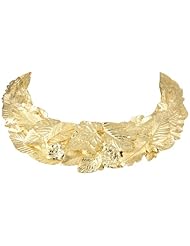 Kenneth Jay Lane Polished Gold Leaf Bib Necklace