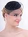 FAYBOX Vintage Mesh Net Wool Felt Pillbox Flower Women Fascinator Hat Hair Clip