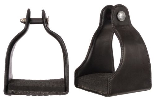1 Leather Covered Padded Endurance Stirrups with 4 1/2 Tread