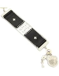 Sisi Amber Chain and Crystal Bead Leather Bracelet