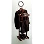 Winsome 92055 Espresso Beechwood VALET STAND WITH MIRROR COAT & PANT RACKS