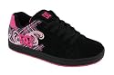 DC PIXIE4 LADIES SUEDE SKATE TRAINERS BLACK/CRAZY PINK