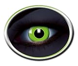 Coloured UV Contact Lenses FLASH GREEN Fluorescent Glow in the dark (1 Pair), GREEN