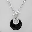 Necklace With Genuine Crystals Made of Two tone Enamel and 925 Sterling silver. Total item weight 27.2g Length 18in