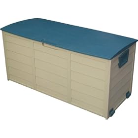 Garden Storage Plastic Cushion Box with Lid and Wheels