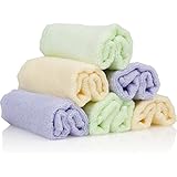 Bamboo Organics Baby Washcloths - 6 Premium Reusable Wipes - Extra Soft For Sensitive Skin