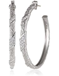 Judith Ripka "Mercer" Large Pave Wrap Hoop Earrings