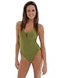 Sale Swim Suit 1 Piece Tank Swimwear Olive Green Size 12