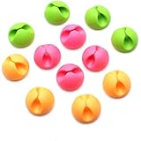 Rerii 12pcs Per Pack, Multi-purpose Adhesive Colorful Smart Desk Wire Clips, Desktop Wire Organizer Management System - Fast Deliver Guarantee(Fulfilled by Amazon,Normally can receive in 3 days)
