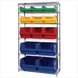 IMAGE OF Q-Stor 6 Shelf Unit with Various Magnum Bins (74