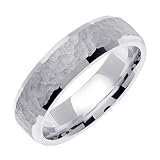 18K Gold White Handmade Wedding Band (6mm)