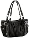 Nine West Central Time Medium E/W Satchel,Black/Black/Black,one size