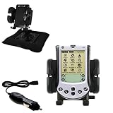 Gomadic for the PalmOne palm m125 - PalmOne m125 Auto Bean Bag Dash Holder with Car Charger - Uses Gomadic TipExchange