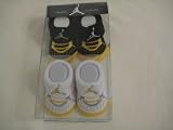 Nike Jordan Booties Girl Boy Baby Infant Black/yellow and White/grey with Jumpman23 Sign Sock 2 PCS One Set 3-6 Months New (000220)