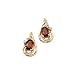 14K Yellow Gold 0.04 ct. Diamond and 6 x 4 MM Oval Shaped Garnet Earrings