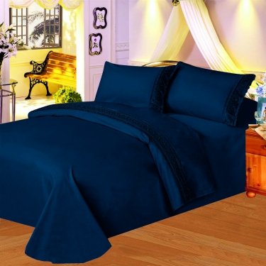 New King Size 6 Piece Dark Blue (Navy) in Color 1000 Count Microfiber Sheet & Pillowcase Set New King Size 6 Piece Dark Blue (Navy) in Color 1000 Count Microfiber Sheet & Pillowcase Set