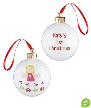 Personalised Christmas - Girl's My 1st Christmas Bauble