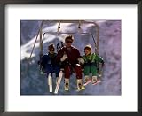 Princess Diana with Her Sons Prince William and Prince Harry on a Chair Lift Framed Art Poster Print, 22x18
