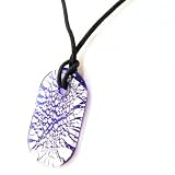 Review The Tribeca Gift Company  / Glass Dog Tag Pendant Crackled Effect Blue