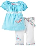 Young Hearts Baby-Girls Infant Knit Top With Twill Capri Pant Set