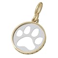 Bark Avenue Jewelers- Cut Out Paw Print Pendant 14 Karat Two Tone- Large