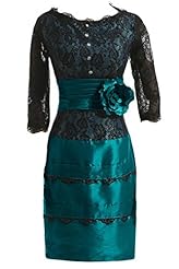 Taffeta Short Lace Mother-of-the-Bride Dress 