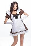 メイド系 アリス風パフスリーブミニメイドワンピースDS418-BR