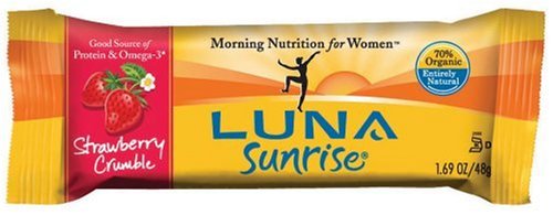 Luna Sunrise Nutrition Bars, Strawberry & Crumble 1.69-Ounce Bars (Pack of 15)