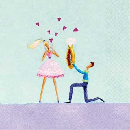 Promise of Love Proposal Beverage Napkins