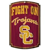 USC Trojans Wood Sign Graphics Antique Matte Finish Laminate Top Durability