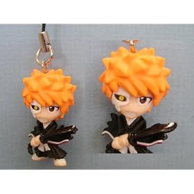 Anime Bleach Figure Cell Phone Strap Keychain Ichigo Kurosaki Mask