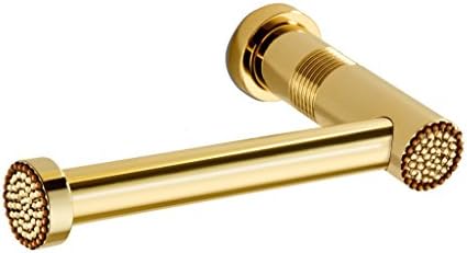 Starlight Toilet Paper Holder W/O Lid Cover, Swarovski Crystal, Wall Mounted Brass Bathroom Paper Toilet Dispenser Tissue Roll Hanger Holder Round W/ Diamond Stones (Gold)