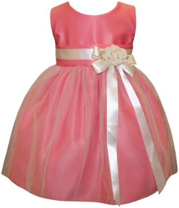 Sweet Kids Baby-Girls Vintage Satin and Tulle Flower Girl Pageant Dress